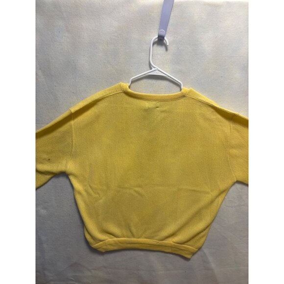 Izod Lacoste XL V-Neck Sweater Yellow Acrylic Crocodile Logo - Picture 9 of 11